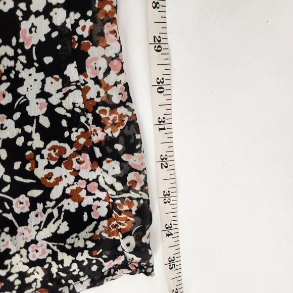 Lulus Autumn Bliss Cutout Mini Dress Size XL Dark Floral Long Sleeve  Boho - Picture 12 of 14